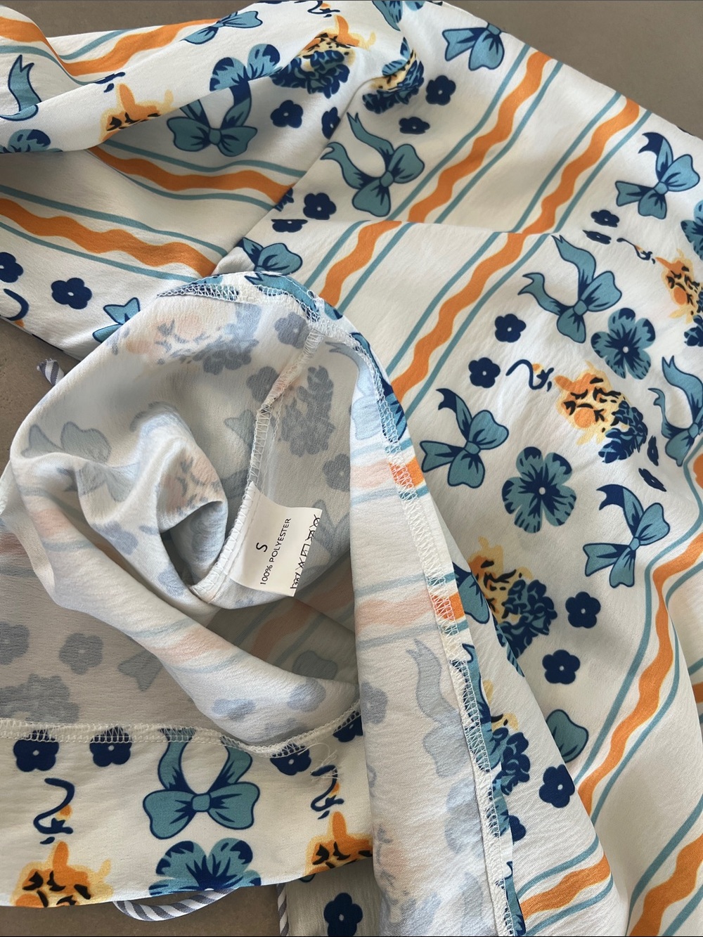 Women’s Floral Stripe Lounge Set - Blue & Yellow - Picture 10 of 11